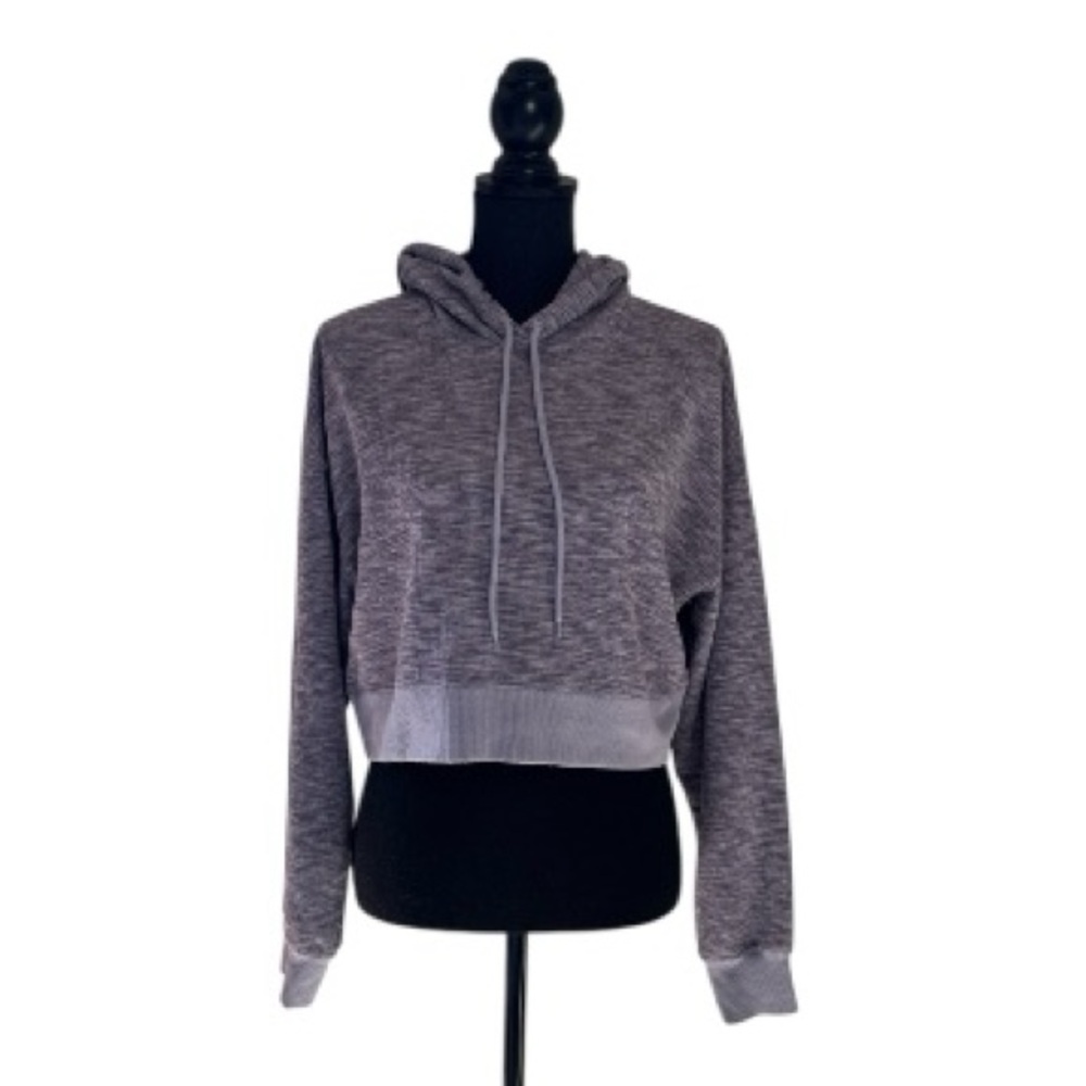 Sunday Best Cropped Hoodie & pants Set M Purple Gray Cozy Lounge Matching Set - Picture 6 of 11
